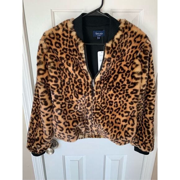 Animal print warm jacket size extra small brand splendid - Picture 1 of 4